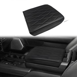 Muslogy Center Console Armrest Cover Compatible with Ford F-150 F150 2021-2025 Comfort Armrest Pad Arm Rest Cushion Vegan Leather Protector Regular Thick(WorkSurface ONLY)