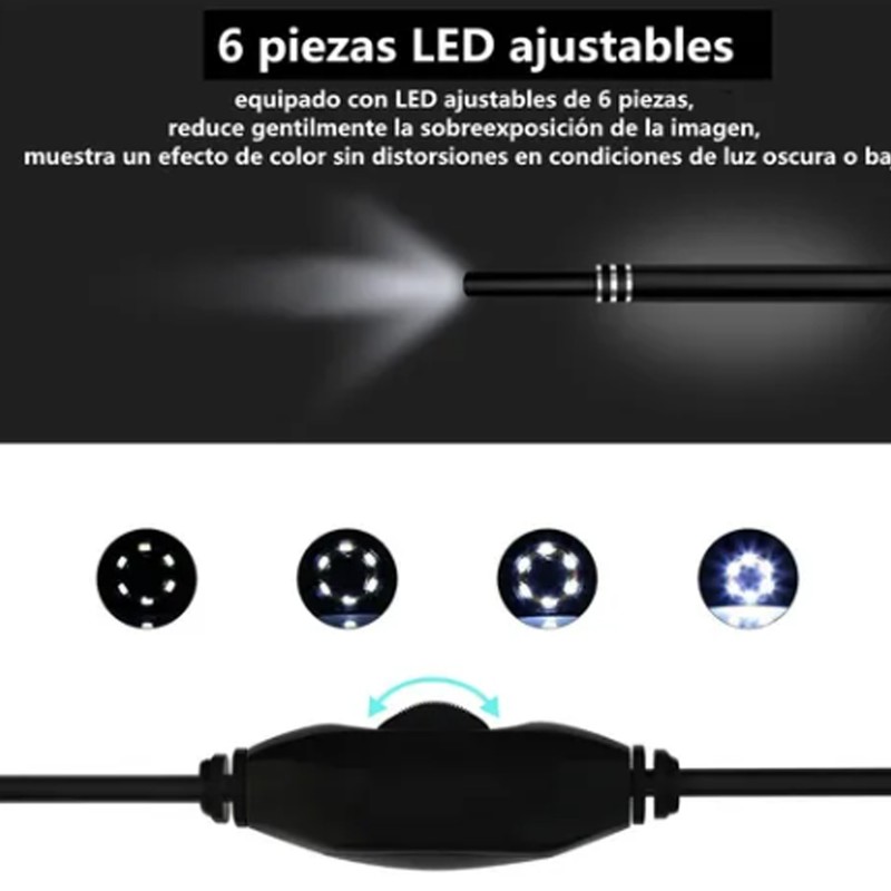 Ear Wax Removal Endoscope 6 LED Adjust Light Clear Image