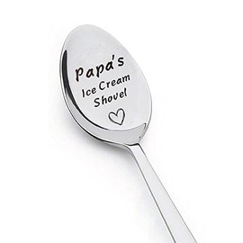 Papa Birthday Christmas Xmas Gifts for Daddy Dad Grandad Gifts from Grandchildren Papa Daddy Gifts from Daughter Son Grandpa Gifts from Granddaughter Grandson Papa Ice Cream Spoon
