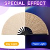 Threehoney 4 Pack Large Rave Fan Folding Shiny Clack Hand