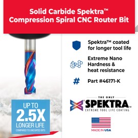 Amana Tool - 46171-K (Previous Number 46167) CNC Solid Carbide Spektra Extreme Tool Life C