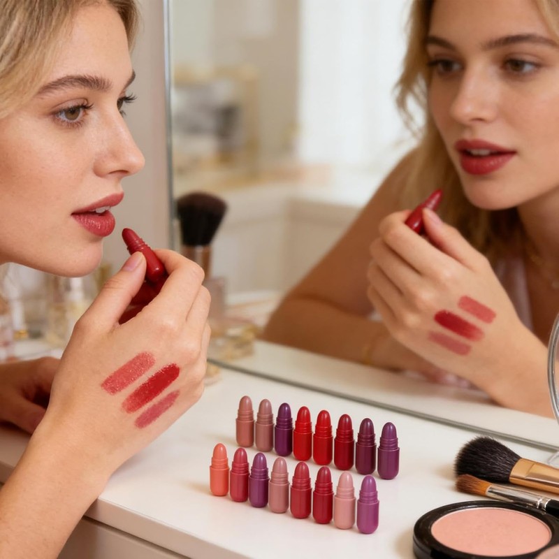 Mini Lápiz Labial - 18 Colores en Barra de Labios