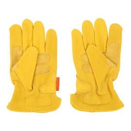 INFINAUTO Motorcycle Gloves, Outdoor 22x11.3cm Off-Road Mountain Motorcross Motorbike Dirt Bike Bicycle Racing ATV UTV Cycling Riding Gloves Sheep Leather Yellow, 1 Pair