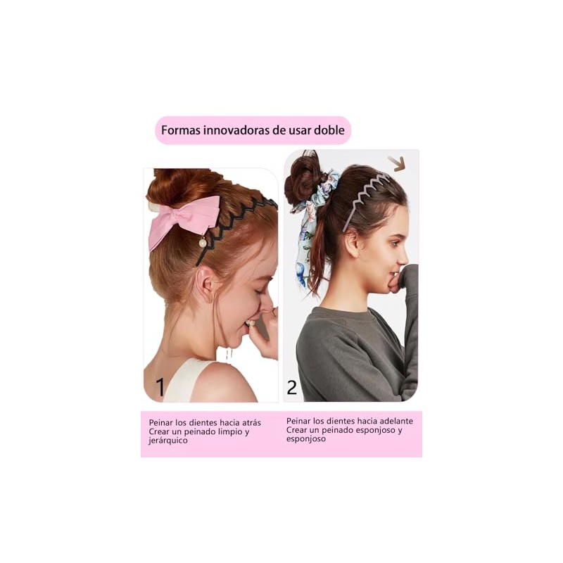 4 Diademas Para Cabello Mujer, Diadema Para Niñas, Tocado Ondulado