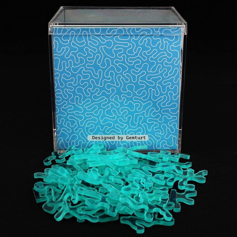 Impossible Ocean - Unique Jigsaw Puzzle - Blue Transparent Acrylic