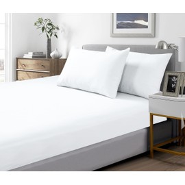 Sapphire Collection 500 Thread Cotton 28CM /11 Inch Deep Fitted Bed Sheet 100% Egyptian Cotton (White, King)