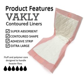 Extra Large Super-Absorbent Contoured Hospital Style Pad Liners [Pack of 40] 7" Wide X 14" Long - Maternity Pads for Heavier Post Birth Protection - Incontinence Liners 7x14 inches