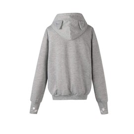 Unisex Hoodies Pet Holder Cat Dog Kangaroo Pouch Carries Pullover with Cat Printing Sweatshirt (Light Grey, L)