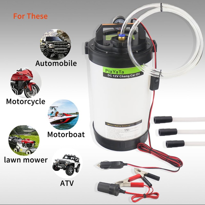 PlaYaTa Electric DC12V Vacuum Oil Changer Drain Pump; Vacuum Liquid