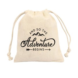 Set of 10 Hangover printed party favor bags - Drawstring wedding favor bag hangover kit - bachelorette party favor gift bags Adventure