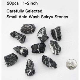 YZHZOM Carefully Selected Small Acid Wash Seiryu Stones,Boutique Seiryu Stones, PH Neutral Decorative Aquarium Rocks, seiryu Stone Aquarium Rock (1-2inch 20pcs)