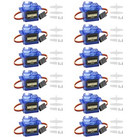 Pack of 12 9G Micro Servo Motor: Micro Servo Motor 9G for RC Robot Arm/Hand/Walking Helicopter Boat Plane Helicopter Car Vehicle Models Control with Cable, Cable Mini Servos Arduino Project