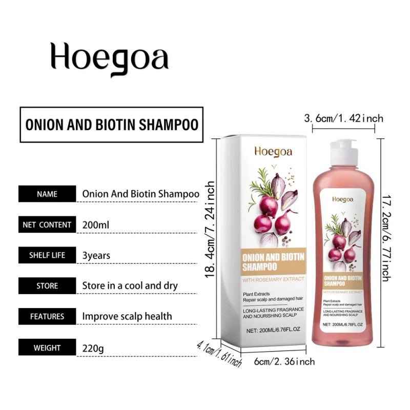 Champú De Cebolla Para El Crecimiento Del Cabello 200ml*2