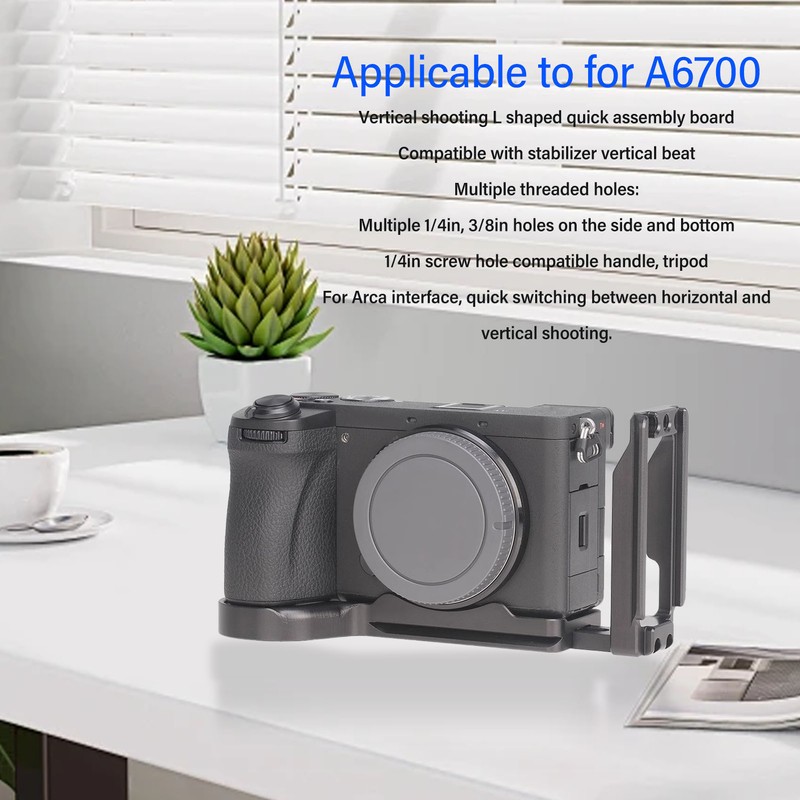 Aluminum Alloy Camera Grip L Bracket with 1/4in 3/8in for