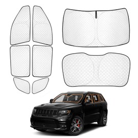 XCBYT 2010-2021 Grand Cherokee Window Shades (Not for Grand Cherokee L), 6 Layers Thickened Car Window Covers, 2 in 1 Car Privacy Curtains, 100% Blackout & Heat Insulation Sunshade for Camping(Sliver)