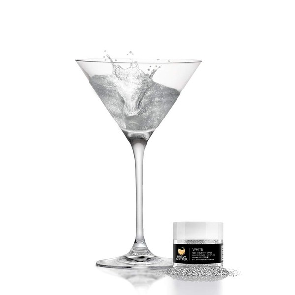 BREW GLITTER White Edible Glitter For Drinks, Cocktails, Beer, Drink Garnish & Beverages | 4 Gram | KOSHER Certified | 100% Edible & Food Grade | Kosher Certified | Vegan, Gluten, Nut Free