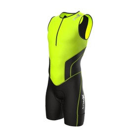 Sparx Men`s Triathlon Suit Tri Race Skinsuit Bike-Swim-Run 3 Pockets Italian Fabric (Neon Green, XL)
