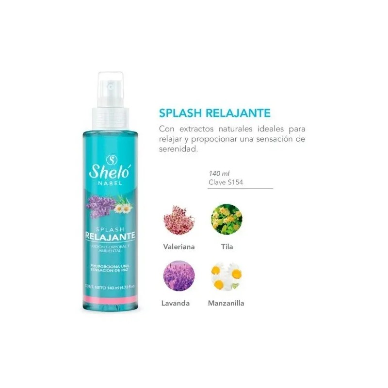 Splash Relajante 140ml Aromaterapia Antiestrés Sensación Paz