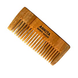 Neem Wood Comb (NW-30) 100% Pure & Natural Promotes Hair Growth, Reduces Hair Fall & Control Dandruff Wide & Thin Teeth (One Size)
