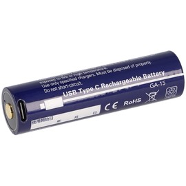 GENTOS LED Headlight G Series GH-118RG Dedicated Rechargeable Battery GA-15, ANSI Compliant, Navy, Diameter 19×71mm