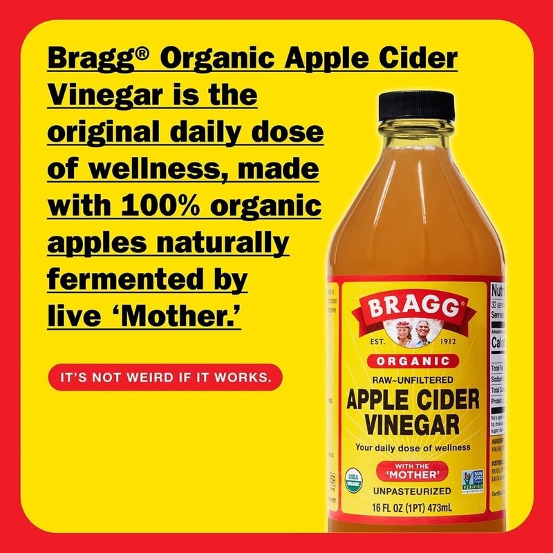 Bragg Organic Apple Cider Vinegar with the Mother, Raw and