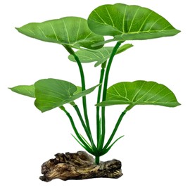 UreverFins Silk Plant for Aquarium Decor, 6-inch Fish Tank Decorations Betta Fish Hammock Leaf Pad, Realistic Artificial Plant for Small &Large Tank, Goldfish Betta Accessories Driftwood