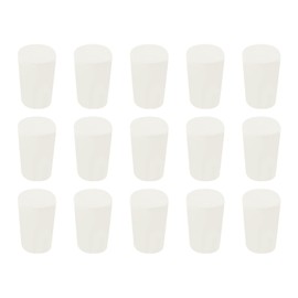sourcing map Rubber Tapered Plug 13mm to 17mm Solid Test Tubes Bungs Stopper White for Lab Home 15 Pieces