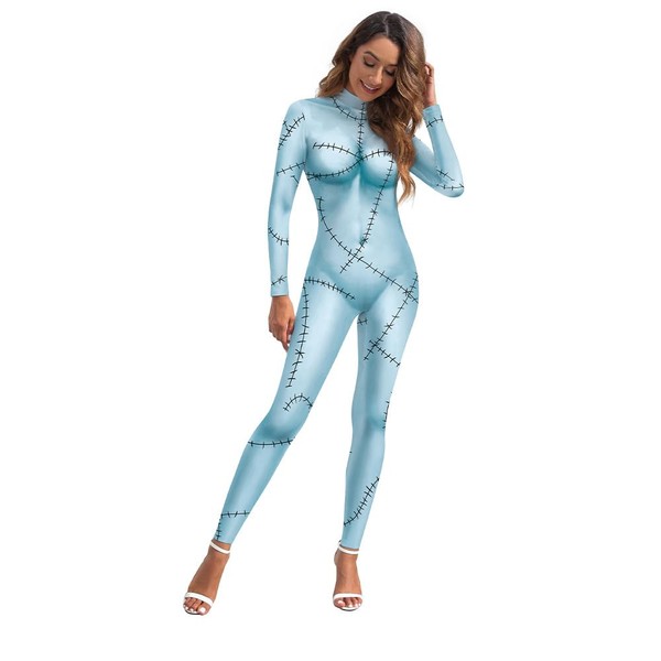QPQEQTQ Halloween Costume Jumpsuit - Sally Character Cosplay in 3D