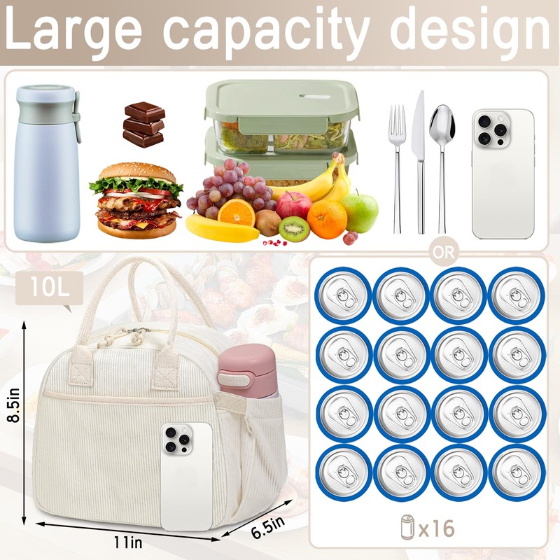 Carry bloom Lunch Box for Women, Insulated Lunch Bag Cute