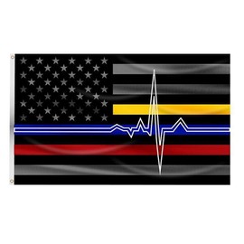 Thin Blue Line Flag - First Responder 3x5 Feet with Grommets