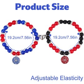 Mikovivi Spider Matching Bracelets for Couples & Best Friends, Elastic Magnetic Friendship Bracelets Valentines Birthday Jewelry Gifts for Women Teens Girls Soulmate Sister