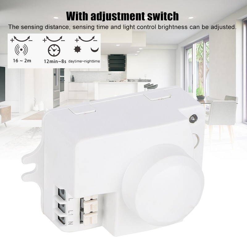 5.8GHz Smart Microwave Radar Sensor Light Switch Adjustable Knob Indoor