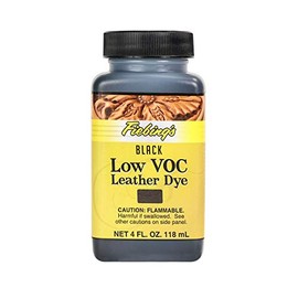 FIEBING'S Low VOC Leather Dye - Black - 4OZ - Penetrating Solvent Based Leather dye