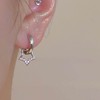 TseenYi Star Huggie Hoop Earrings Silver Star Dangle CZ Star