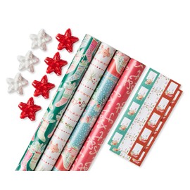 American Greetings 120 sq. ft. Christmas Wrapping Paper Set, Kathy Davis Designs (4 Rolls 30 in. x 12 ft., 7 Bows, 30 Gift Tags)