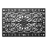 HomeRoots 24" X 36" Black Rubber Scrollwork Outdoor Door Mat