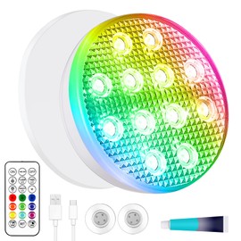 Rechargeable Submersible Pool Lights with Remote - IP68 Waterproof Underwater Led Lights,16 Color Changing Multicolor Floating Pool Lights with Magnets and Suction Cups for Pond Hot Tub Party