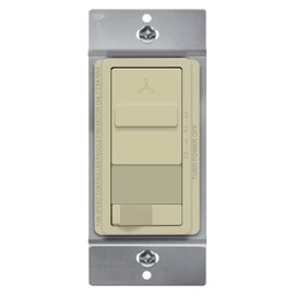 TOPGREENER Kalide Light Switch and 3-Speed Ceiling Fan Control Combo, in Wall Light and Fan Combination Switch, Single Pole, 2.5A, 720W, Neutral Wire Not Required, TGSFS3-I, Ivory