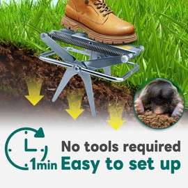 2 Pack Mole Traps,Galvanized Steel Scissor Trap,Reusable Mole Trap Killer,Easy Set Mole Eliminator Trap for Lawns