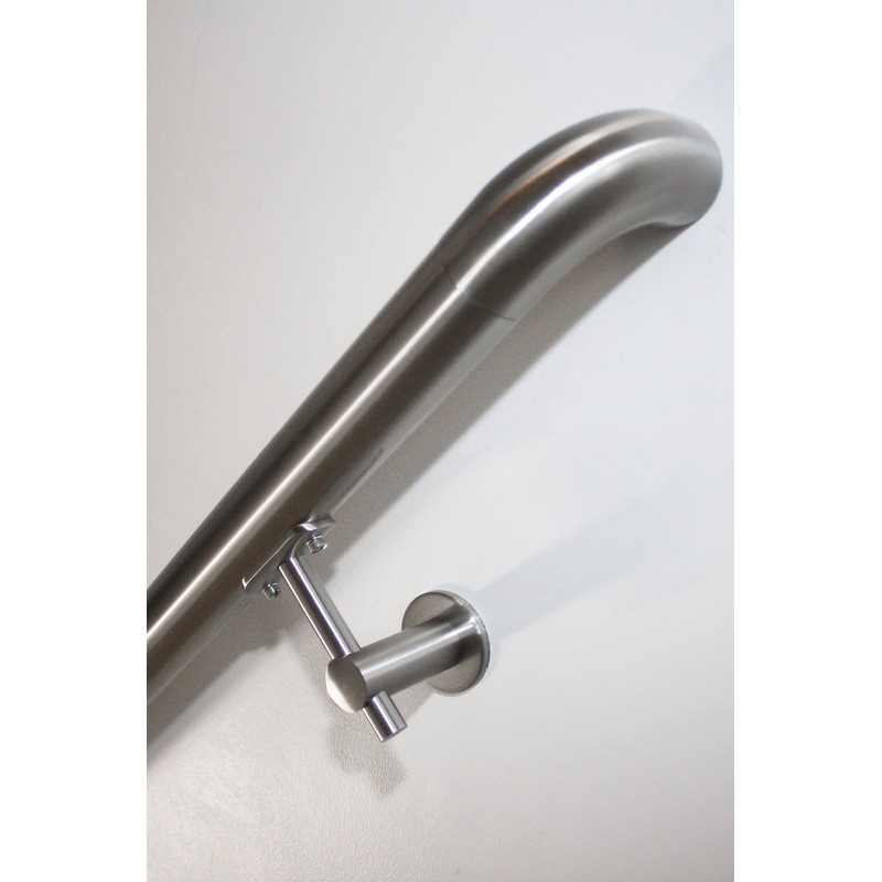 Handrail Bracket Stainless Steel 316 Round (Black Matte Powder Coat)