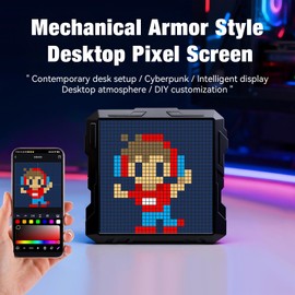 Pixel Display Frame, 32x32 Pixel Art Digital Picture Frame, Programmable LED Display with APP Control, Clock Alarm & Message Board, Bluetooth Smart Pixel Screen for Desktop, Home Office, Game Room