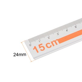sourcing map Set of 3 Straight Rulers, 15 cm, Metric Aluminium Alloy Ruler, Corrugated Edge, Easy to Take Measuring Tool for Children's Study, Classroom, Office, Orange