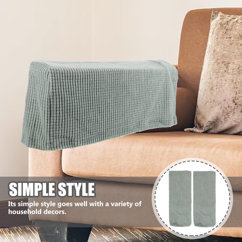 BESPORTBLE 2pcs Universal Elastic Sofa Armrest Covers, Stretchable Polyester Couch