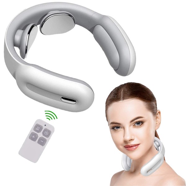 Neck Massager,Intelligent Neck Massager with Heat,Mr Joint Portable Smart Cordless Neck Massager,Neck Relief Trigger Point Massager for Women Men,Use at Home Office Outdoor,Gifts for Friends Mom Dad