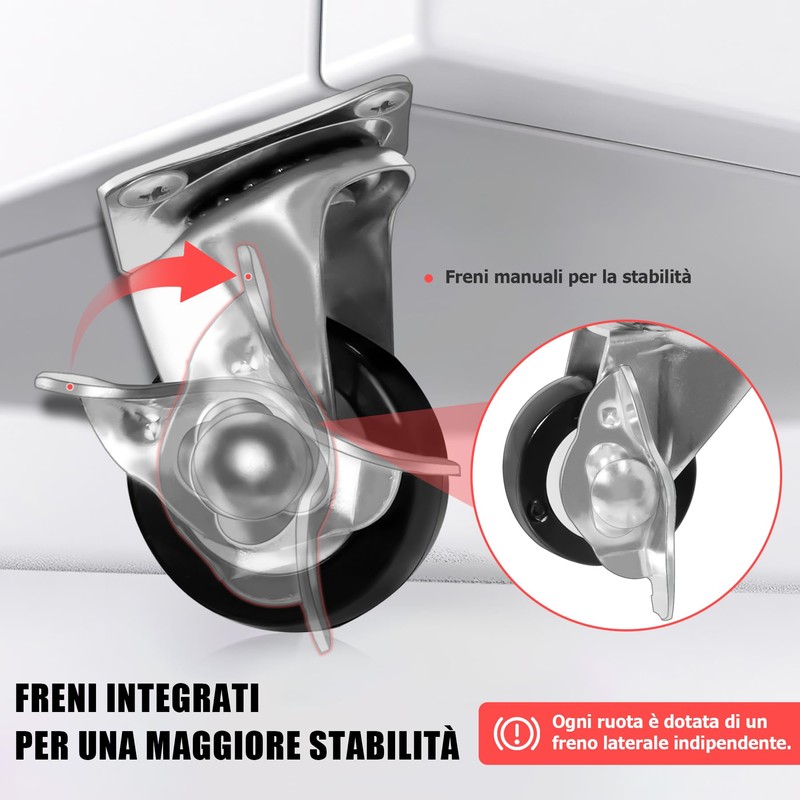 8 Pieces Furniture Castors Including 32 Screws, 1 Inch Wheels