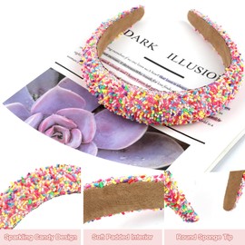 Glitter Headband, Wide Headband Girls, Candy Coloured Headband Women, Wide Headband for Women and Girls Parties, Weddings, Festive Occasions