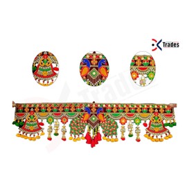 DK Trades® Handmade Toran for Main Door – 3ft Decorative Bandarwal for Home, Temple & Diwali Décor | Traditional Hanging Door Decoration (36 x 10 inch)
