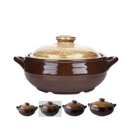 BALWOO Korean Pot [Buncheong] MUD GLAZE Earthenware Ttukbaegi, Ceramic Clay Cooking Pot Casserole, Heat Resistant Earthen Pot, Zero-Crack Stone Bowl Stockpot Soup Cookware, Pottery Bowl (Small)