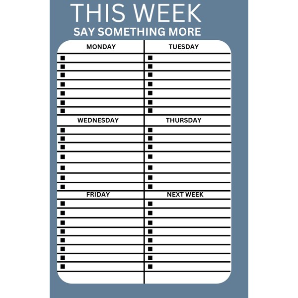 This Week Pad, To Do List Notepad & Weekly Agenda