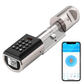 We.Lock L6PB Code Lock Door Lock with Pin Code for Opening via Phone App Suitable for 95% Door Thickness DIY Easy Assembly Electronic Door Lock Cylinder